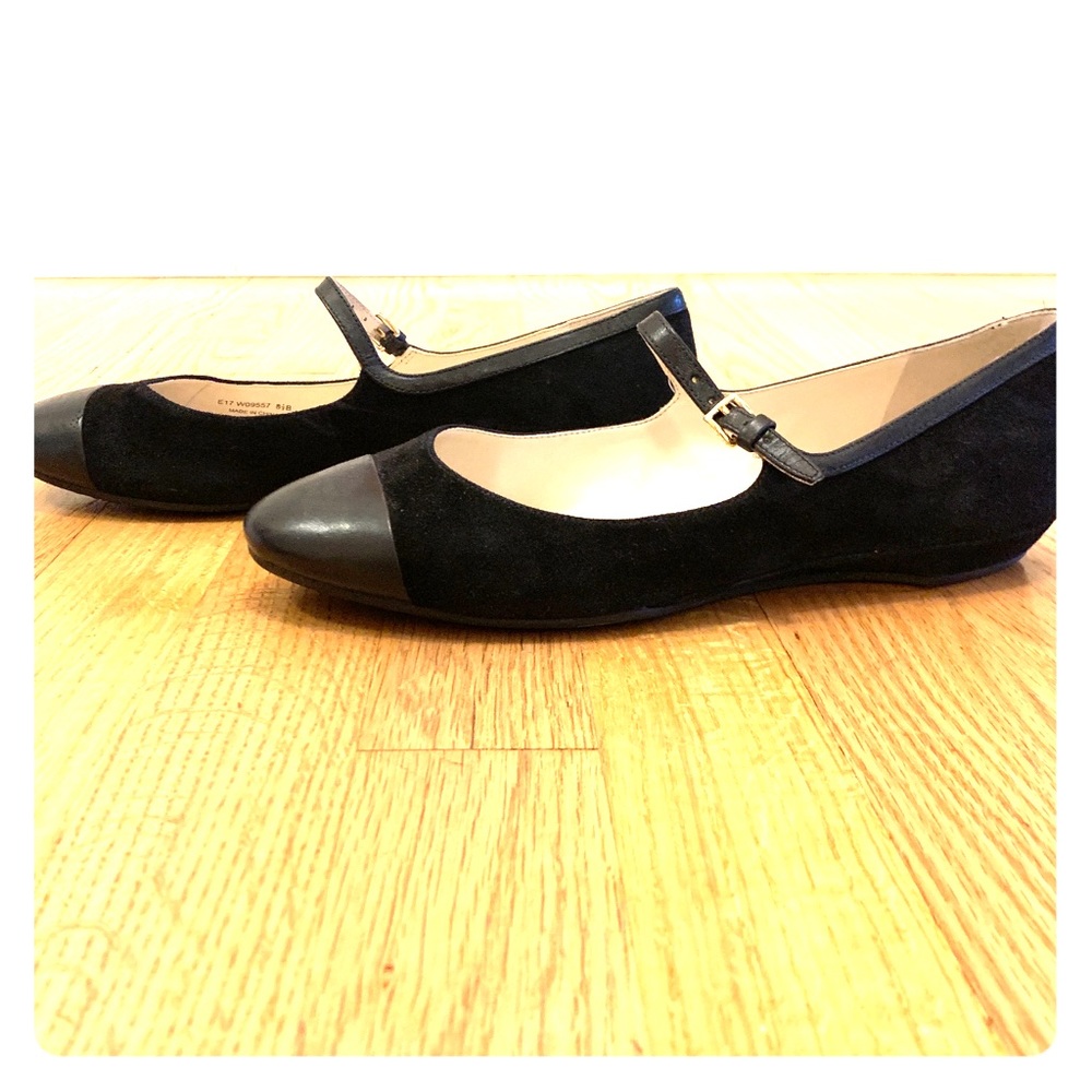 Cole Haan black suede & leather ballet flat.  8.5